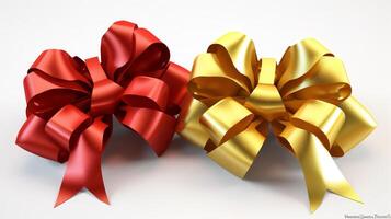 A 3D Clipart of Festive Christmas Bows photo