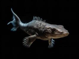 The Mystical Display of the Axolotl in Freshwater photo