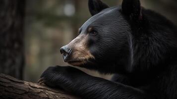 el contemplativo negro oso foto