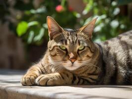 The Tranquil Tabby Cat Enjoying a Lazy Afternoon photo