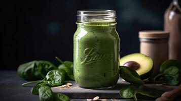 recién mezclado verde zalamero para sano piel foto