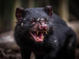 The Fierce Intensity of the Tasmanian Devil in Wilderness photo