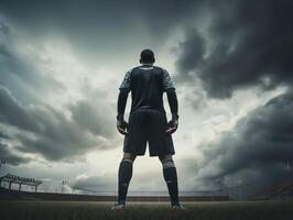 A Goalkeeper's Lone Vigil Against the Storm photo