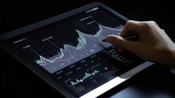 Graphs and Charts on a Touch Screen Tablet photo