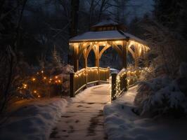 un puente a Navidad Eva magia foto