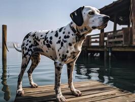 The Dalmatian's Delight on a Dock photo
