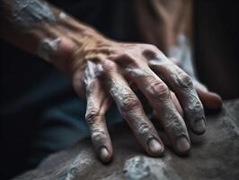 el tranquilo fuerza de un rock trepador foto