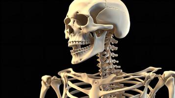 3d clipart ilustración de el humano esqueleto foto