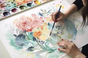 Paint a watercolor illustrations, showcasing different types of Senary, photo
