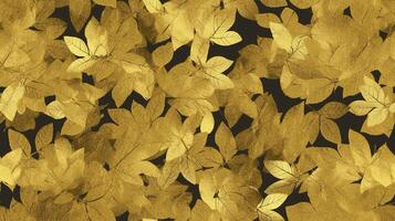 closeup of yellow leaves on a branch , generate ai photo