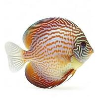 Discus fish isolated on white background, generate ai photo