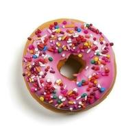 Chocolate Donut with Sprinkles on White, generate ai photo