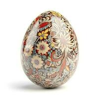 Handmade Easter egg isolated on a white background, generate ai photo