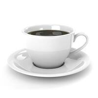 white cup of coffee isolated on white background, generate ai photo