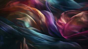 Digital background light transparent and smooth flowing silk, Generate Ai photo