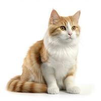 Cat isolated on white background, generate ai photo