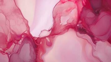 Abstract alcohol ink texture marble style background pink and gold texture, Pink abstract alcohol ink background fluid watercolor, generate ai photo