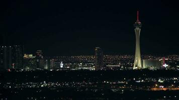 novembre 9, 2017. in ritardo sera ore nel il città di las Las Vegas, guardare ovest. Nevada, unito stati di America. video