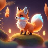 Very detailed cute fox. Generate Ai. photo