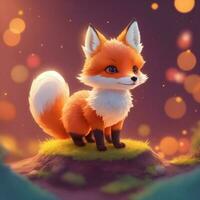 Very detailed cute fox. Generate Ai. photo