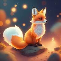 Very detailed cute fox. Generate Ai. photo