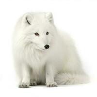 Arctic fox isolated on white background, generate ai photo