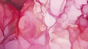 Abstract alcohol ink texture marble style background pink and gold texture, Pink abstract alcohol ink background fluid watercolor, generate ai photo