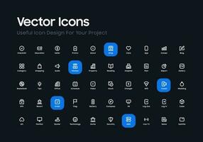 Basic Vector Icon Set For Simple User Interface Design Purpose