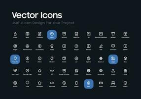 Collection of Vector Icon Design Resources With Beautiful Minimalist Shapes. Suitable For Website and User Interface Design Projects