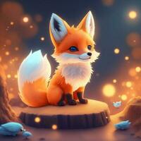 Very detailed cute fox. Generate Ai. photo