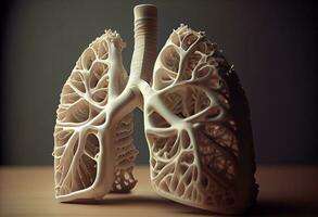 humano pulmón modelo enfermedad, pulmón cáncer y pulmón enfermedad. generar ai. foto