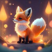 Very detailed cute fox. Generate Ai. photo