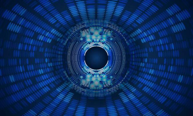 Modern Holographic Globe on Technology Background