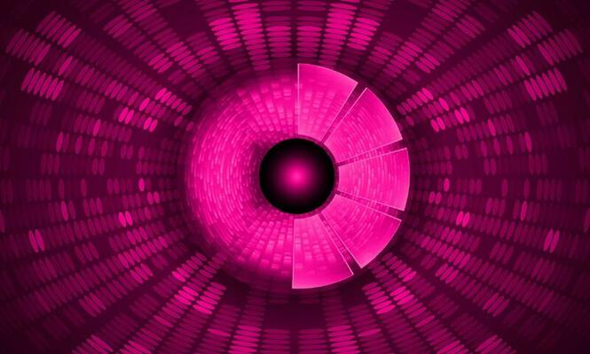 Modern Holographic Eye on Technology Background