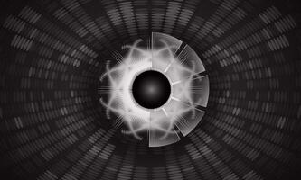 Modern Holographic Eye on Technology Background vector