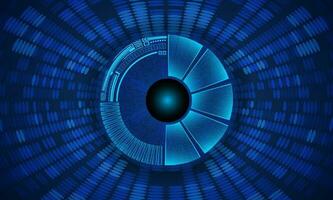 Modern Holographic Eye on Technology Background vector