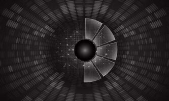 Modern Holographic Eye on Technology Background vector