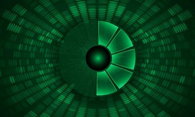 Modern Holographic Eye on Technology Background