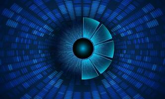 Modern Holographic Eye on Technology Background vector