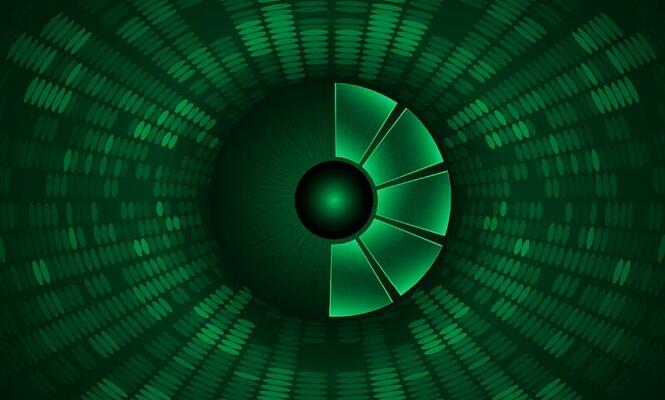 Modern Holographic Eye on Technology Background