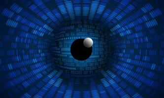 Modern Holographic Eye on Technology Background vector