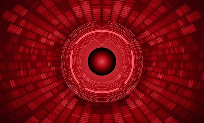 Modern Holographic Eye on Technology Background