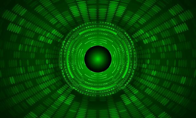 Modern Holographic Eye on Technology Background