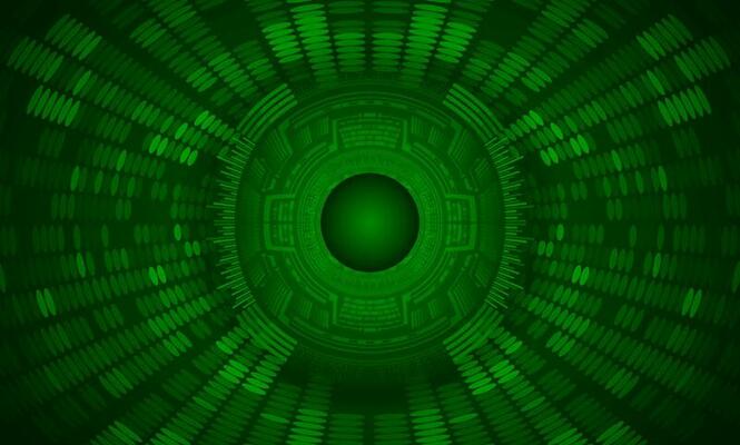 Modern Holographic Eye on Technology Background