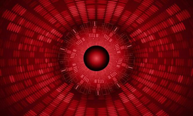 Modern Holographic Eye on Technology Background