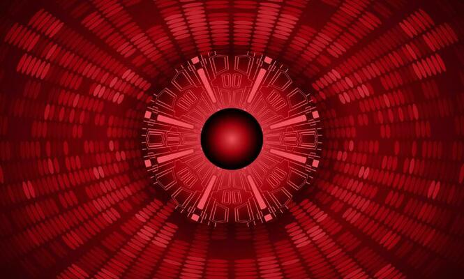 Modern Holographic Eye on Technology Background