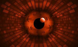 Modern Holographic Eye on Technology Background vector