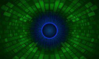 Modern Holographic Eye on Technology Background vector