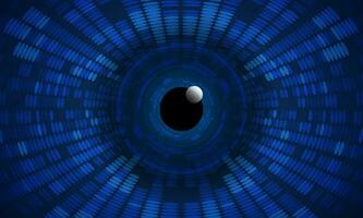 Modern Holographic Eye on Technology Background vector