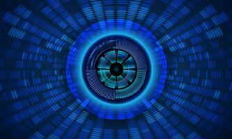 Modern Holographic Eye on Technology Background vector